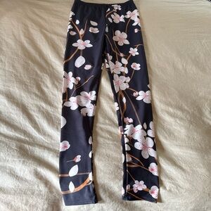Floral Black Leggings